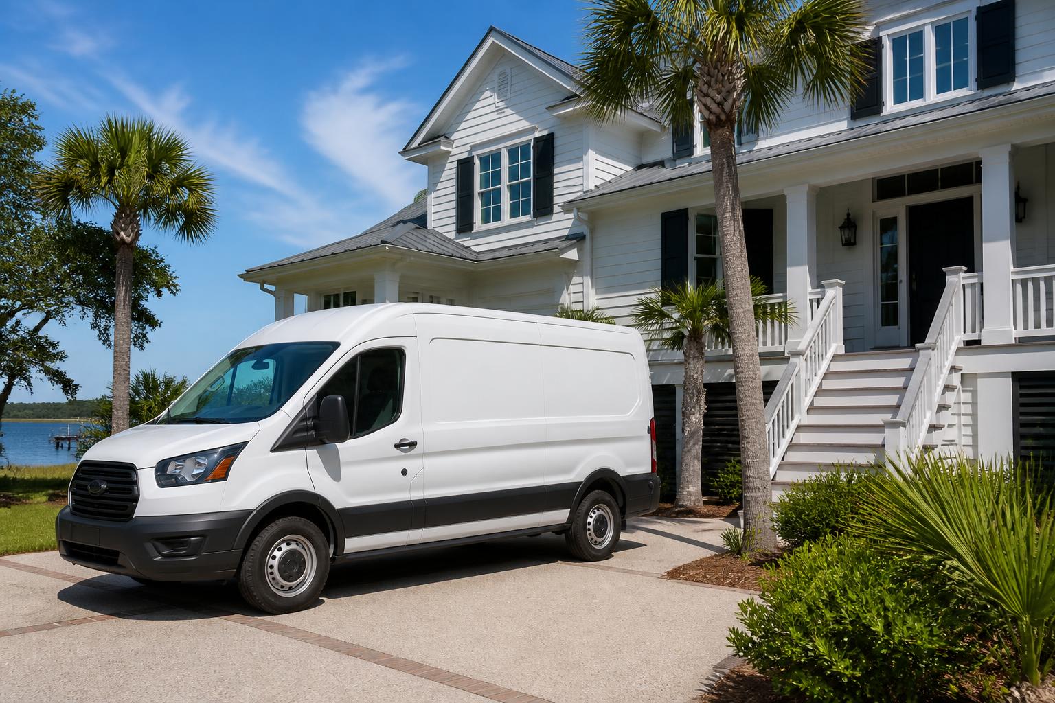 Wando Garage Door Repair service van in a Mount Pleasant driveway